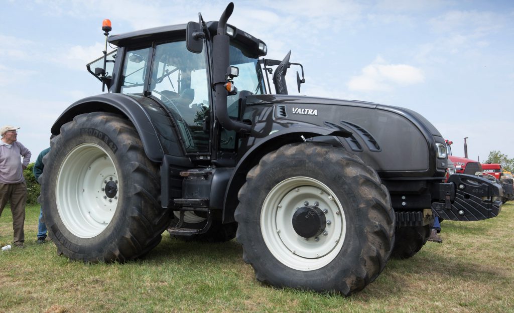 This 2012 Valtra T202 (50kph; front axle and cab suspension; on farm from new; 1,724 hours) sold for £50,000