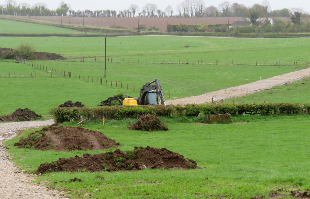 Progress (last week) on a new farm-road at Gurteen College. The timing is good; it will serve as the route from the car-park to the exhibition fields at Grass &amp; Muck 2018