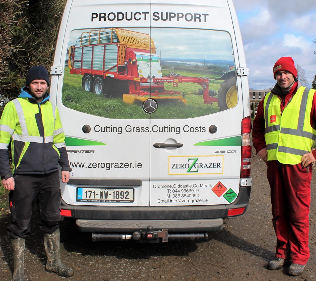Ken Flynn (Gurteen College farm manager) pictured on-site recently with Niall O’Reilly (Zero Grazer)