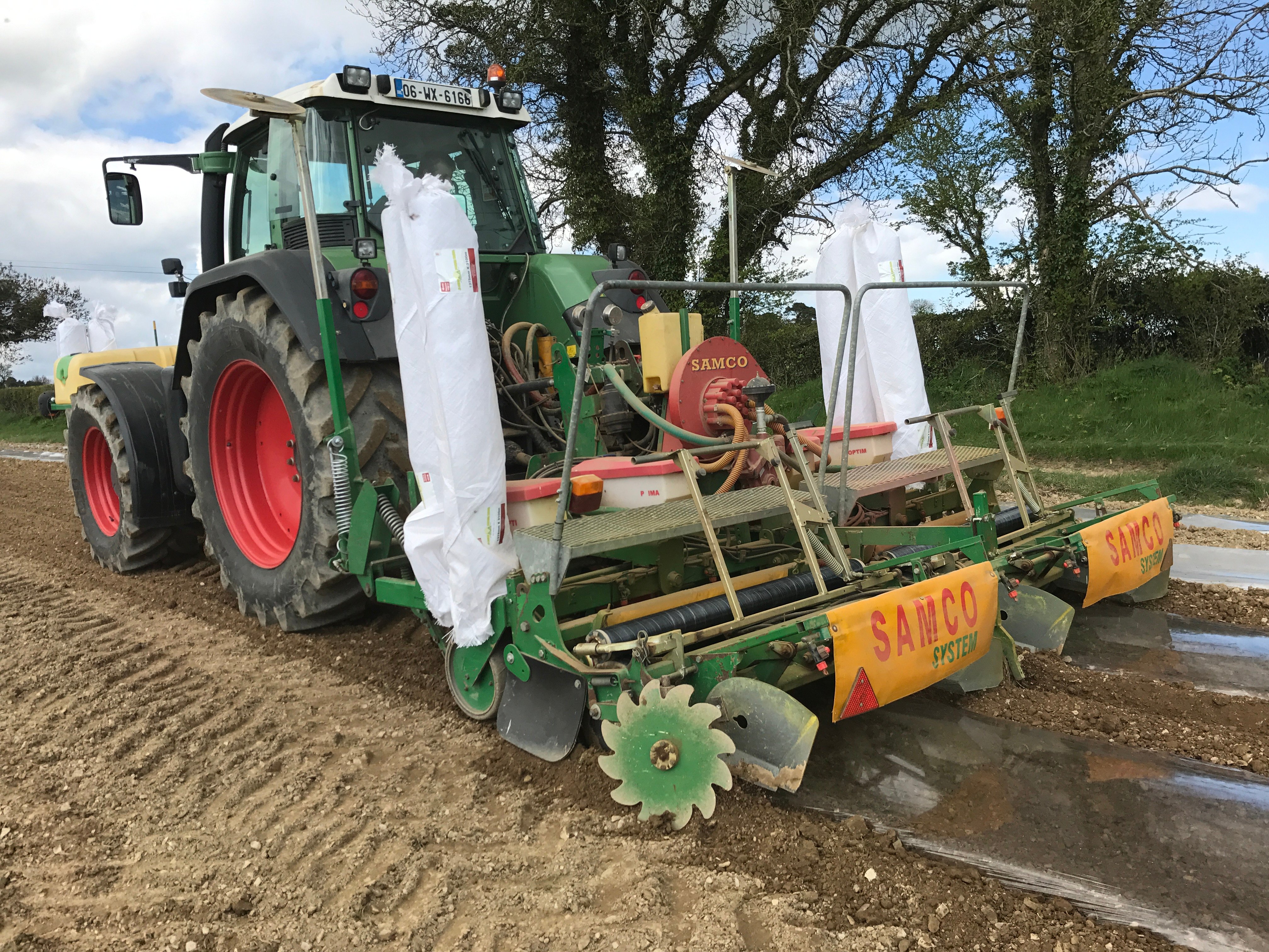 Seán Byrne sowing for Robert Power Contracting on Kevin’s farm