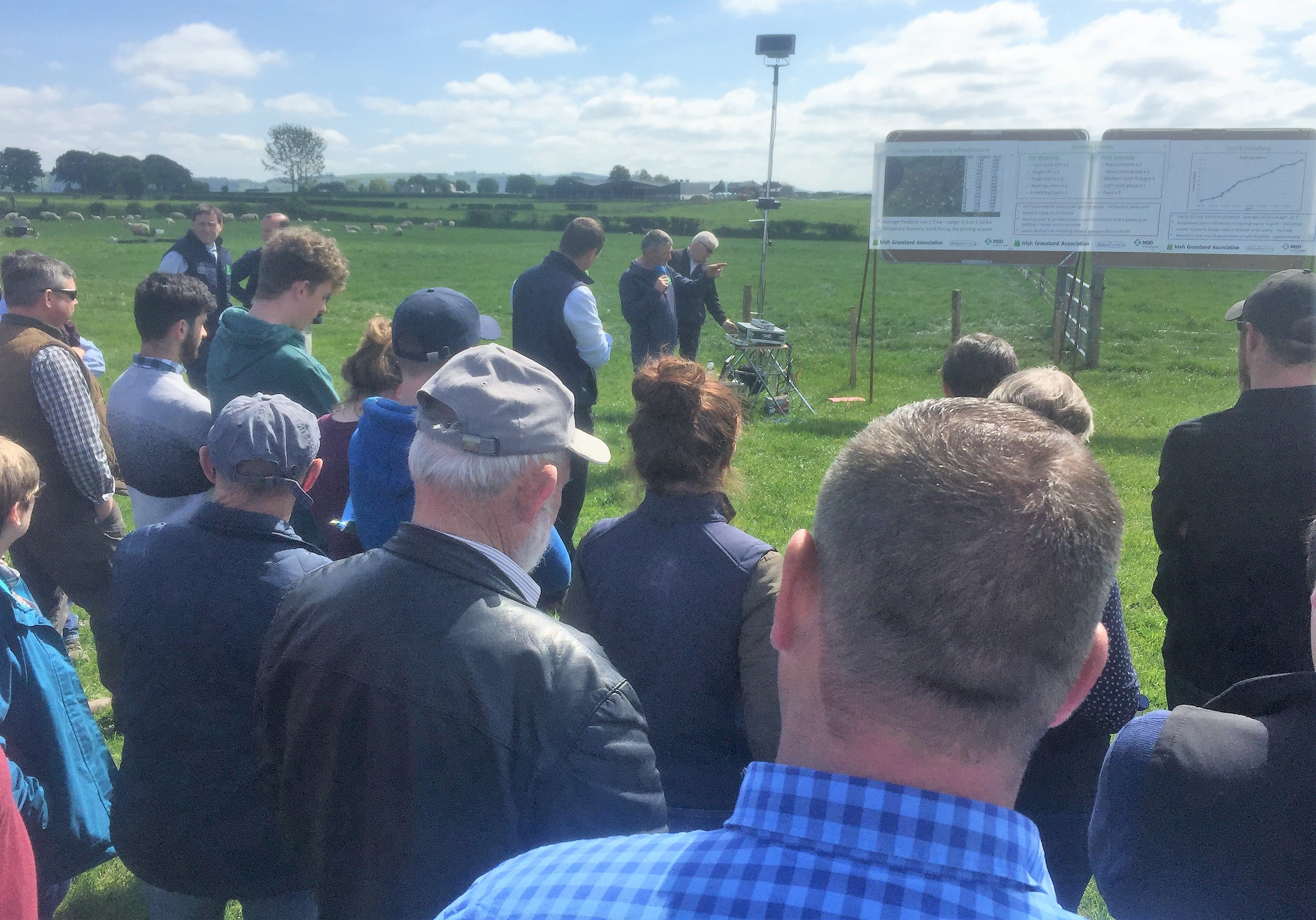 John Large speaking to delegates at the farm walk