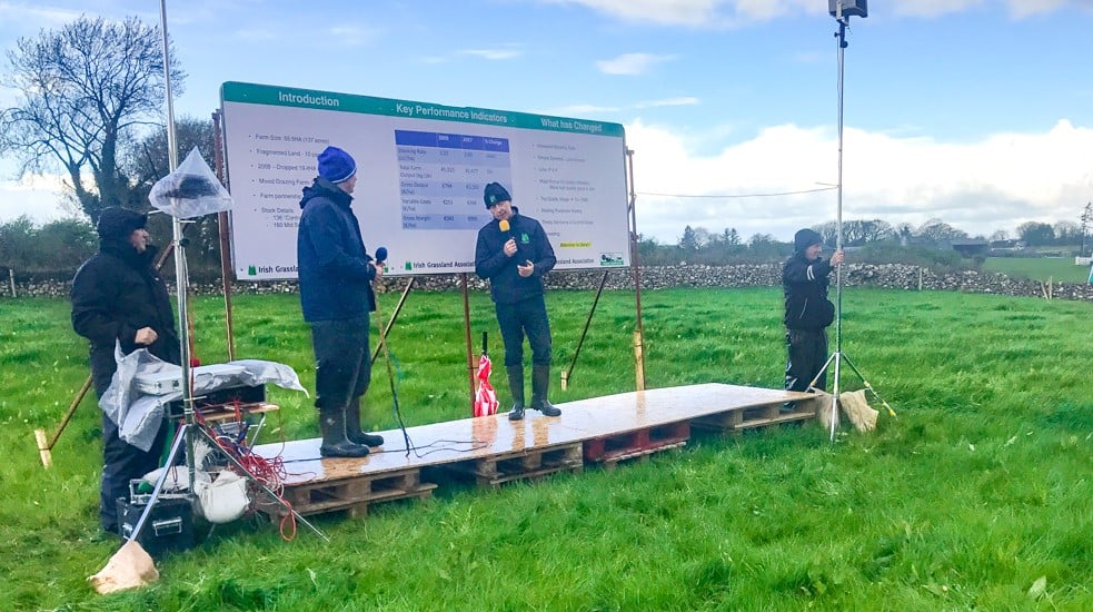 Billy Gilmore speaking at the IGA grazing event on his farm in Co. Galway