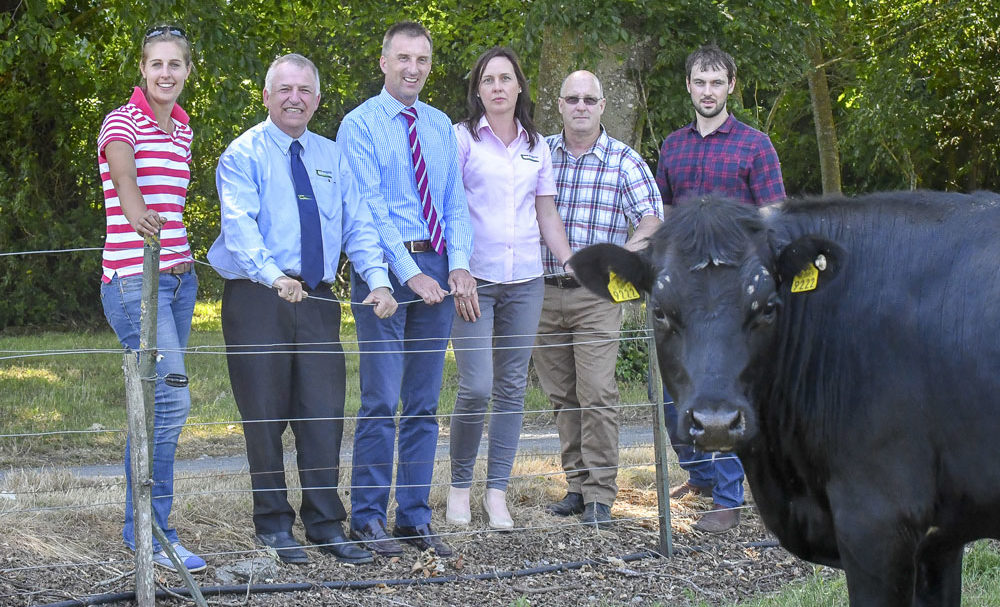 L-R: Dairy start-up farmer Ashleigh Fennell; Prof. Gerry Boyle, Teagasc; Tom O’Dwyer, Teagasc; Kay O’Connell, Teagasc; and dairy farmers Eugene and Eoin Lawlor