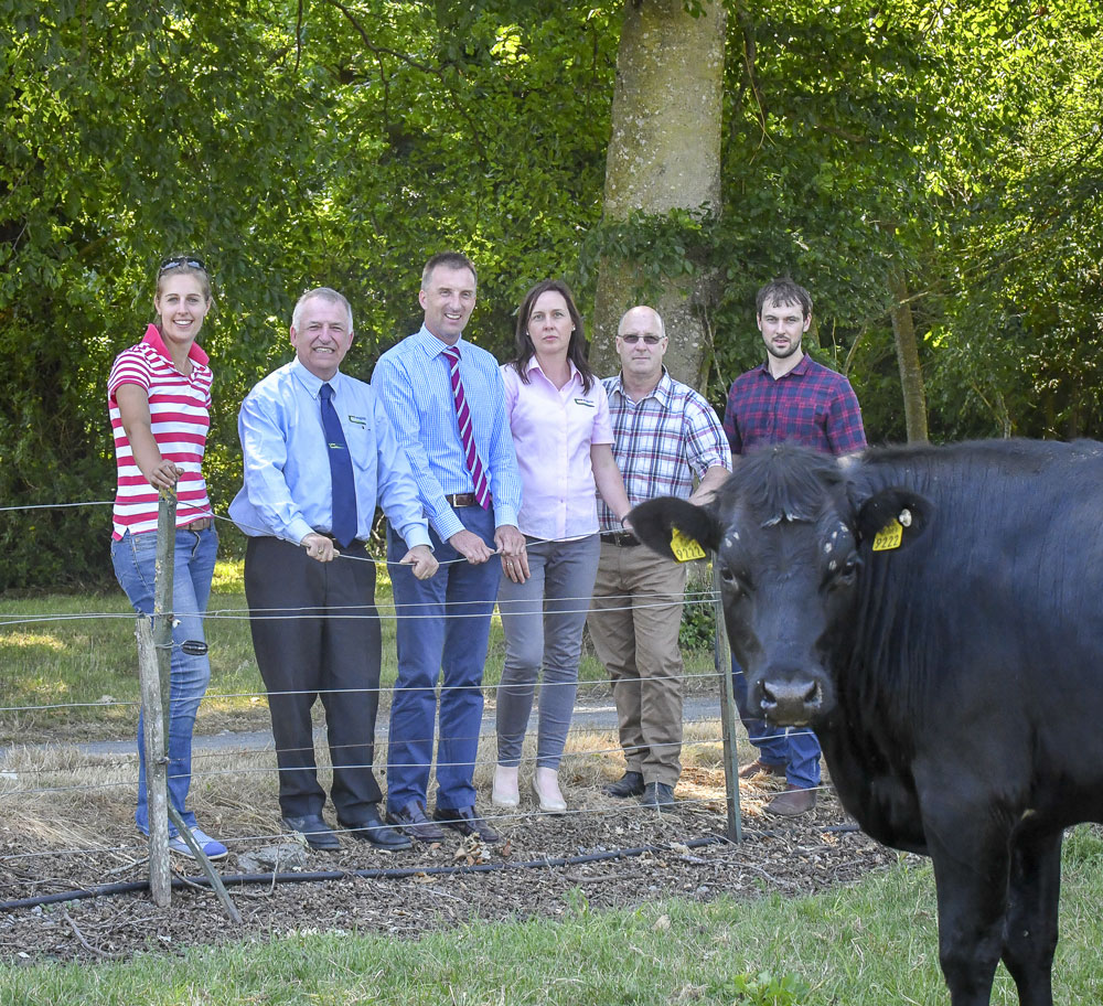 L-R: Dairy start-up farmer Ashleigh Fennell; Prof. Gerry Boyle, Teagasc; Tom O’Dwyer, Teagasc; Kay O’Connell, Teagasc; and dairy farmers Eugene and Eoin Lawlor