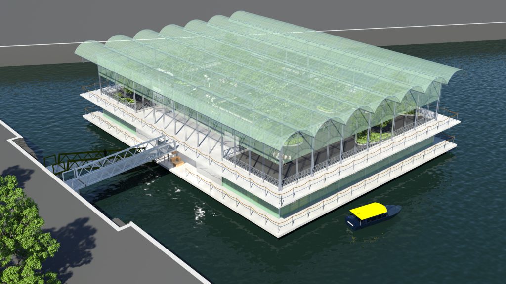 Artist’s impression of the Floating Farm when finished. Image source: Beladon