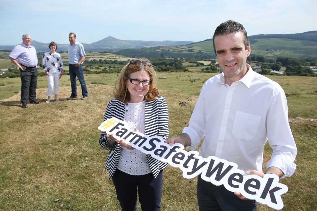 L-R: (background) Pat Griffin, HSA senior inspector; Caroline Farrell, IFA Farm Family chairperson; Philip Maguire, Dublin IFA chairman; (foreground) HSA chief executive Sharon McGuinness; and IFA president Joe Healy