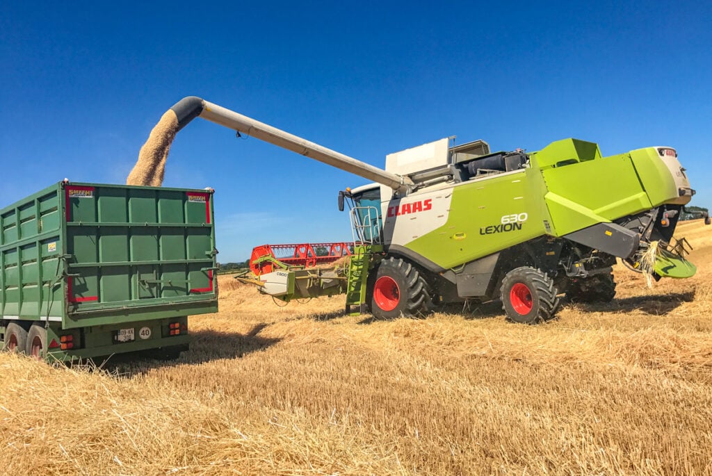 Brian Ireland unloading grain in Danesfort, Co. Kilkenny
