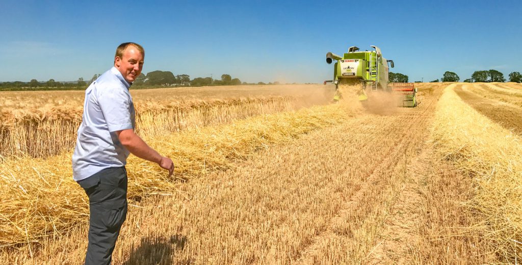 James Irish out checking harvest progress in 2018 in Co. Kilkenny