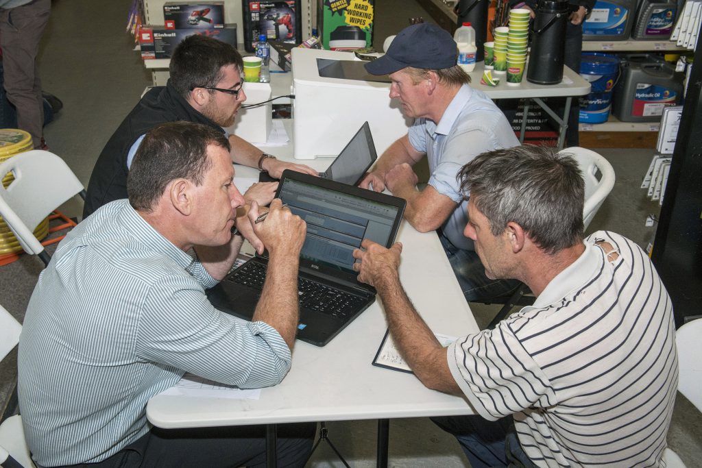 Denis McCarthy and James Bourke, Dairygold, pictured with Pat Herlihy and Ted McCarthy at a Dairygold Fodder Budgeting and Mastitis Control Programme workshop in Donaghmore, Co. Cork. Image source: O’Gorman Photography
