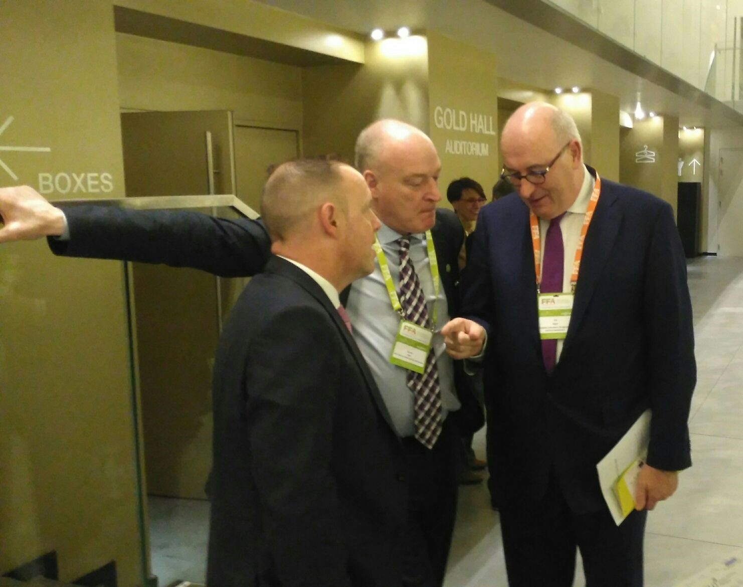 ICSA president Patrick Kent and general secretary Eddie Punch push for a fully-funded CAP with EU Agriculture Commissioner Phil Hogan in Brussels