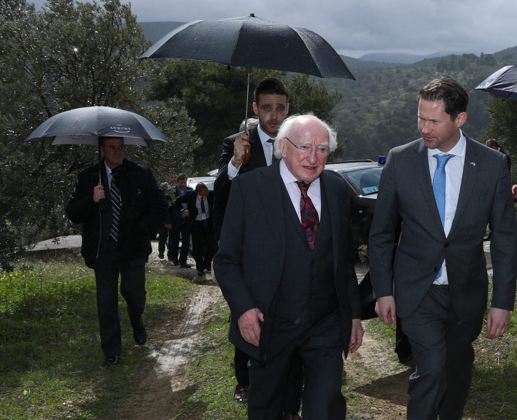 President of Ireland Michael D. Higgins with Gavin Dunne