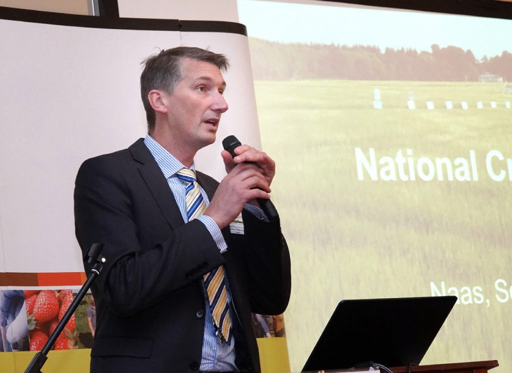 Michael Hennessy chairing the session at the Teagasc National Crops Forum. Image source: Michael Scully