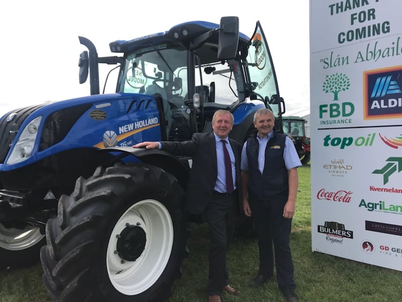 Minister for Agriculture Michael Creed with Billy Shaw of W.R. Shaw New Holland