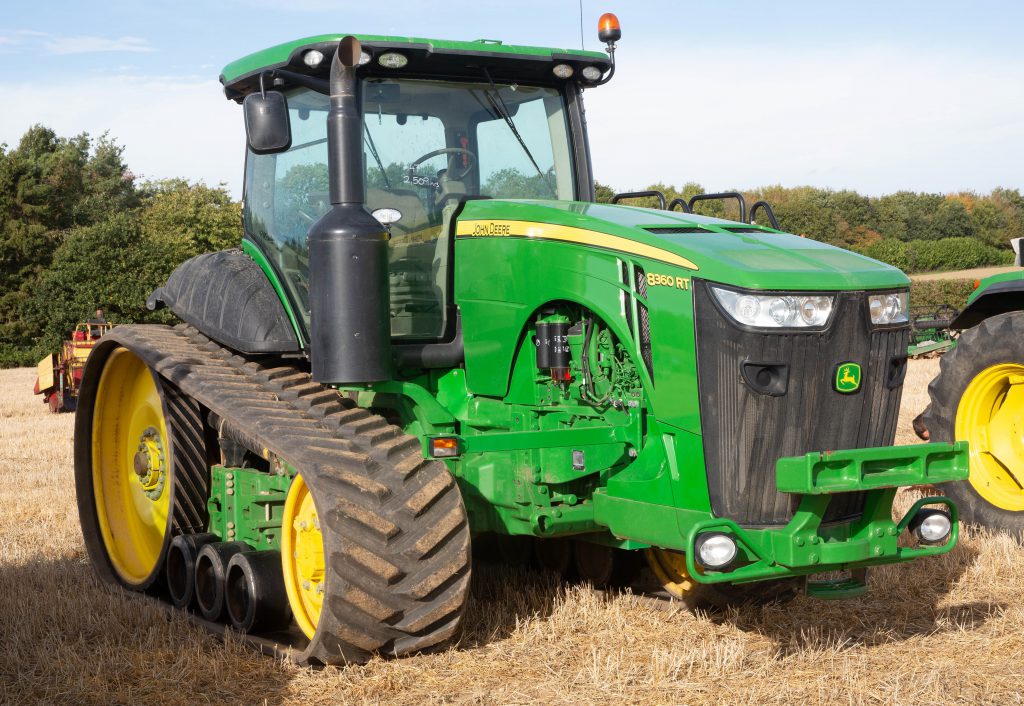 This 2013 John Deere 8360RT (AutoPowr; 30in tracks; AutoTrac-ready; 2,506 hours) sold for £74,500