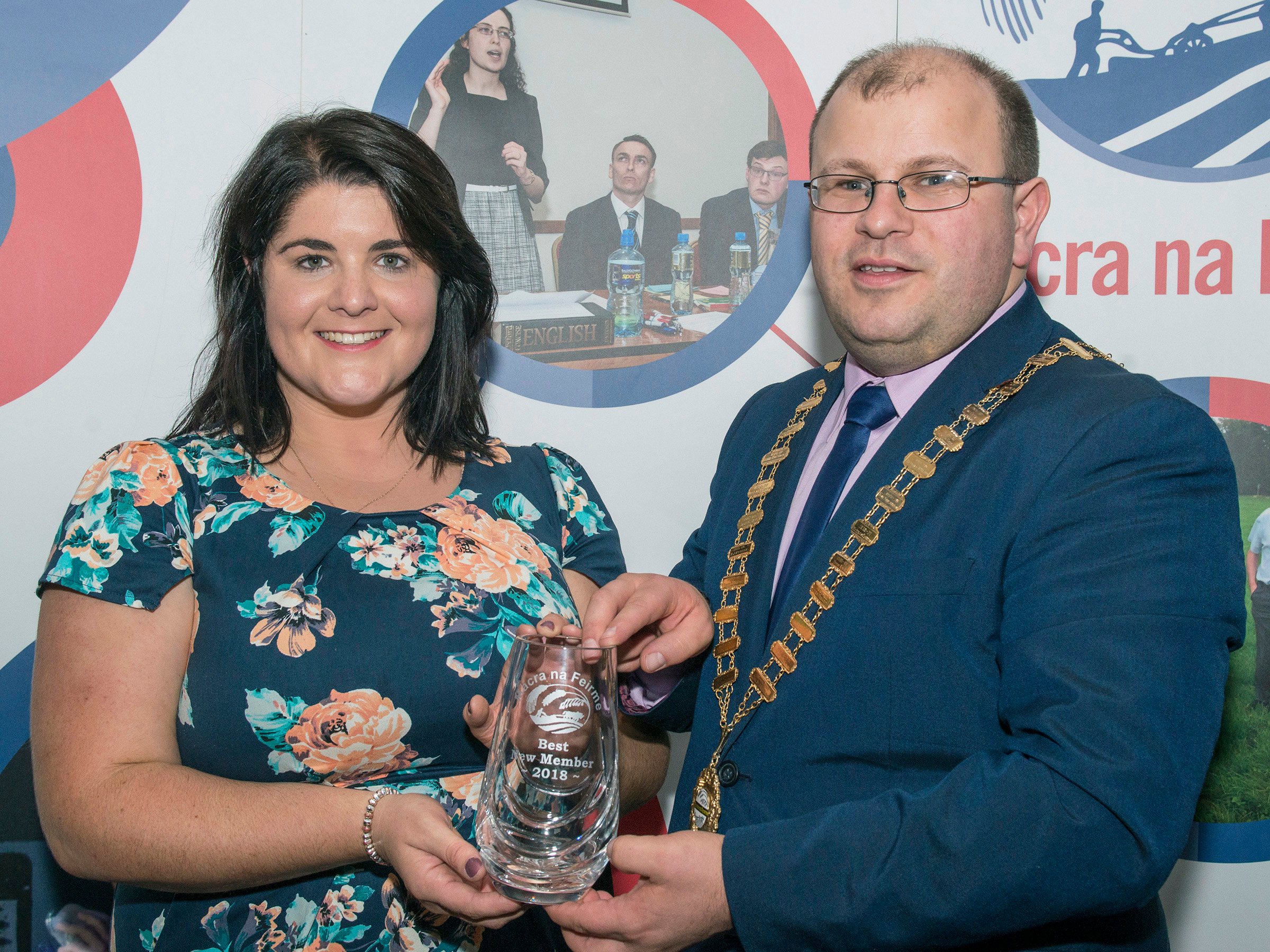 Catriona O’Donavan, Ballinascarthy, Co. Cork, winner in the Best New Member Competition, alongside president James Healy. Image source: O’Gorman Photography