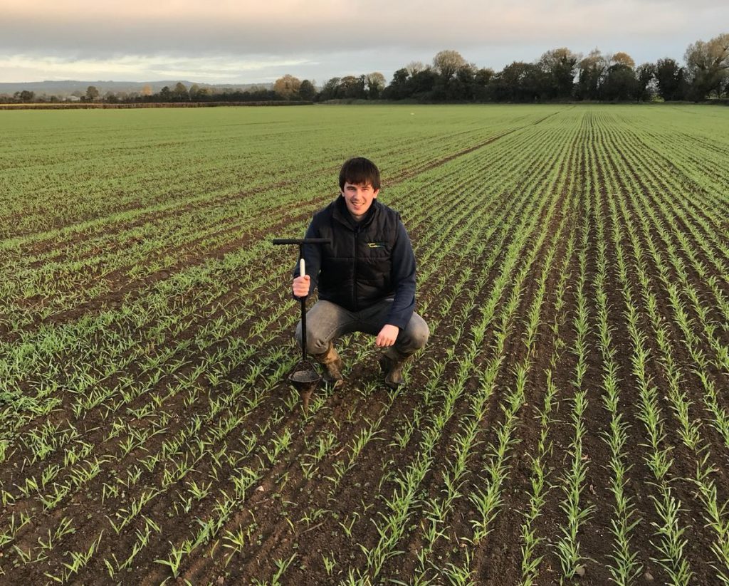 Eoin Lyons, the new Teagasc malting barley advisor, out soil sampling