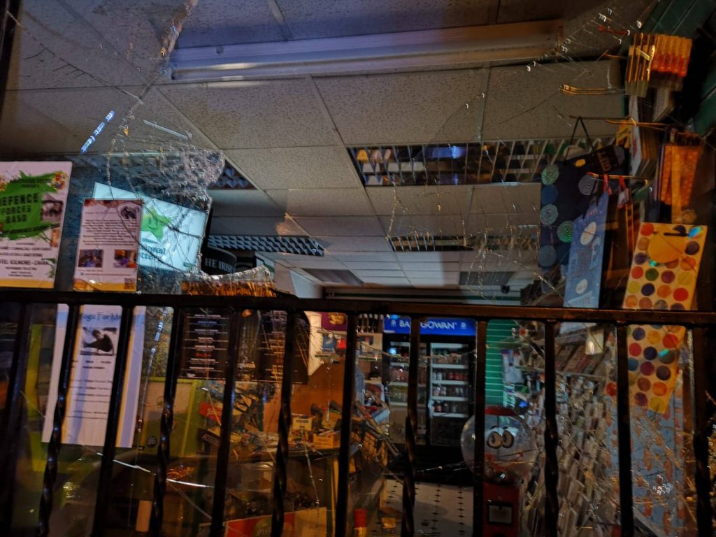 The scene of this morning’s incident