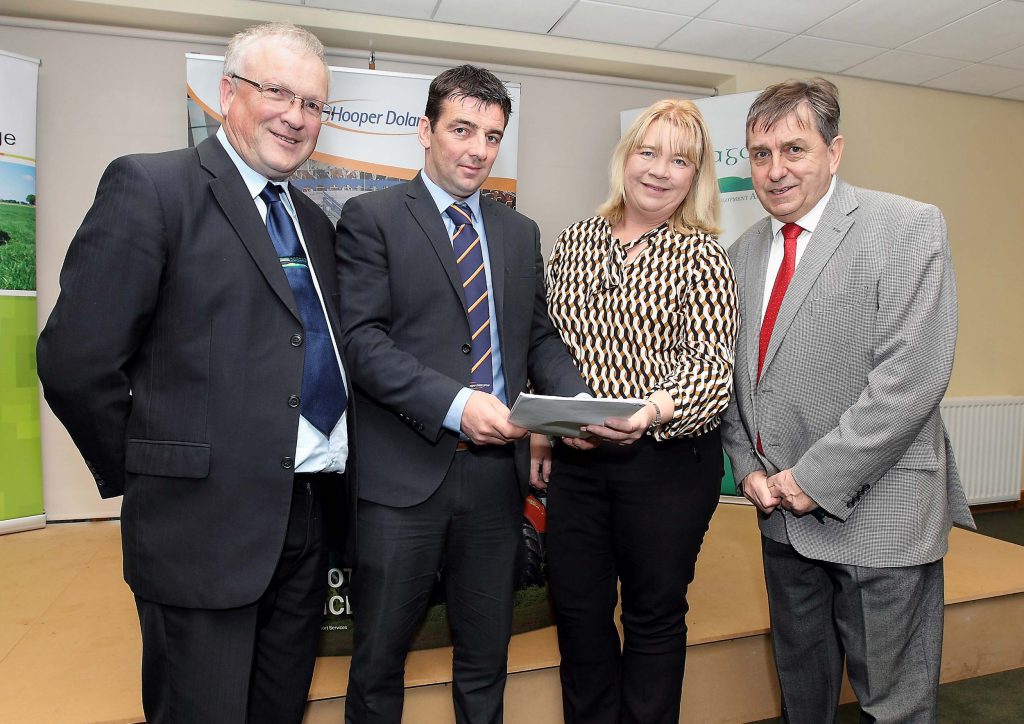 L-R: John McNamara, Teagasc health and safety officer; Richard Barron, Hooper Dolan Insurances; Sue Phelan, Kildalton College; and Kieran O’Connor, O’Connor Communications. Image source: Noel Browne
