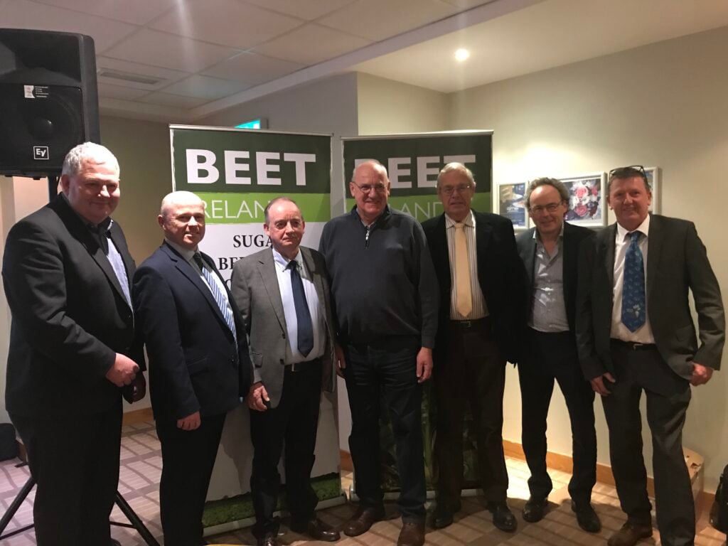 From L-R: Michael Hoey; Chris Harmon; Pat Cleary; Hugh McDonnell (Irish Tillage and Land Use Society president); Jim O’Regan; Brian Arnold; Simon Cross