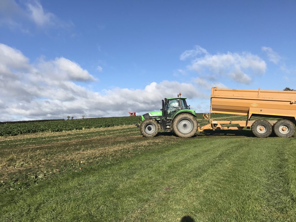 John’s trailer has 560/60 flotation tyres which help to protect the soil