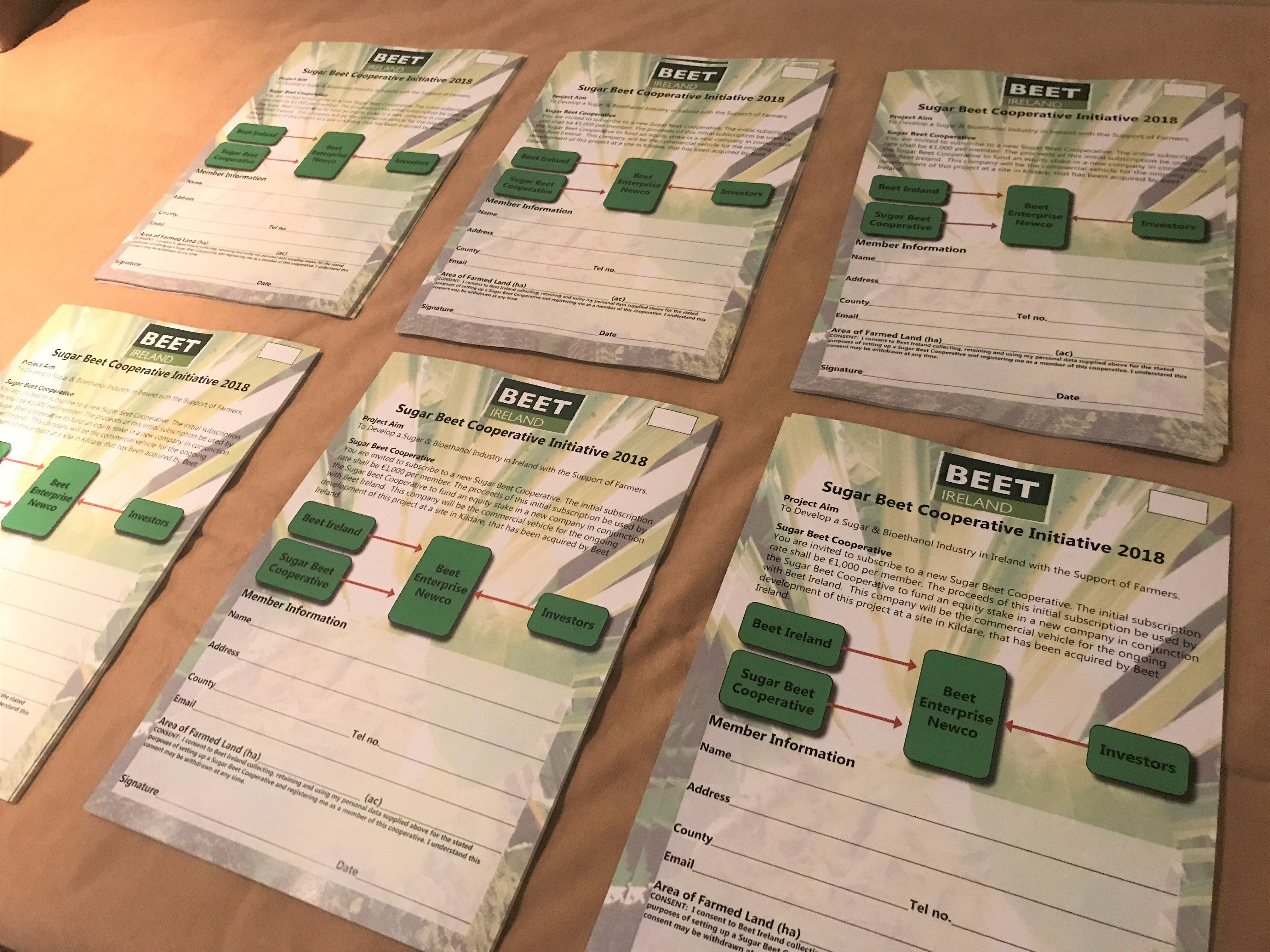 Interested growers were asked to fill out one of these forms at the meeting on Wednesday night