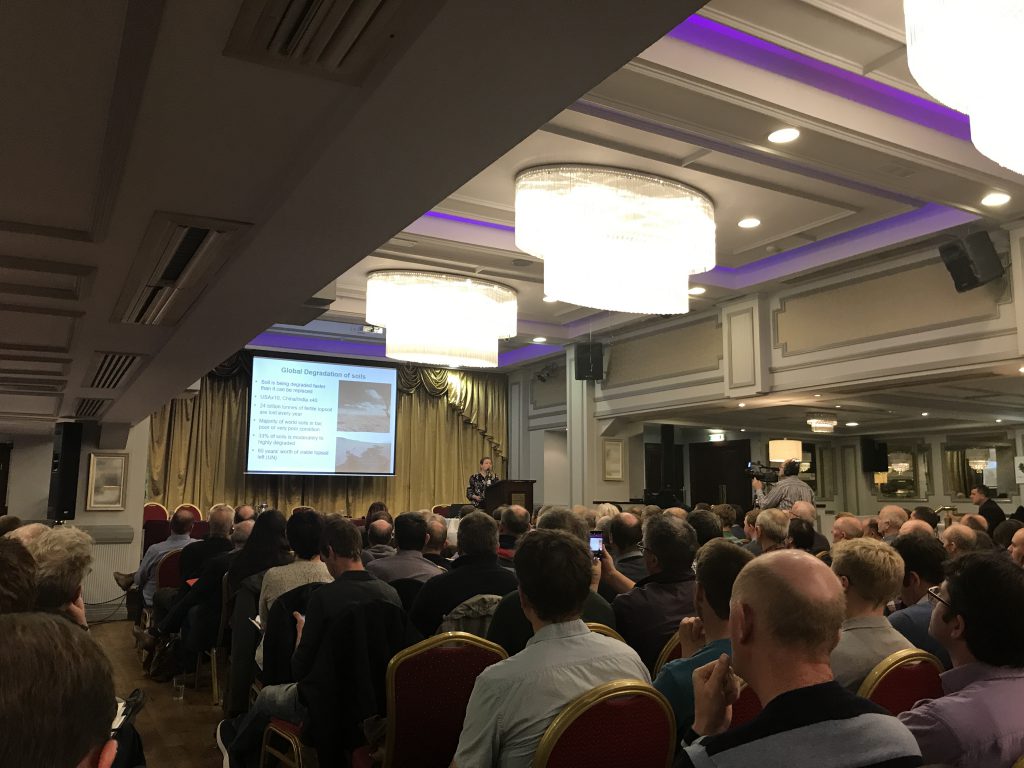 Fiona Brennan addressing the large crowd in attendance at the Biological Farming Conference in Tullamore