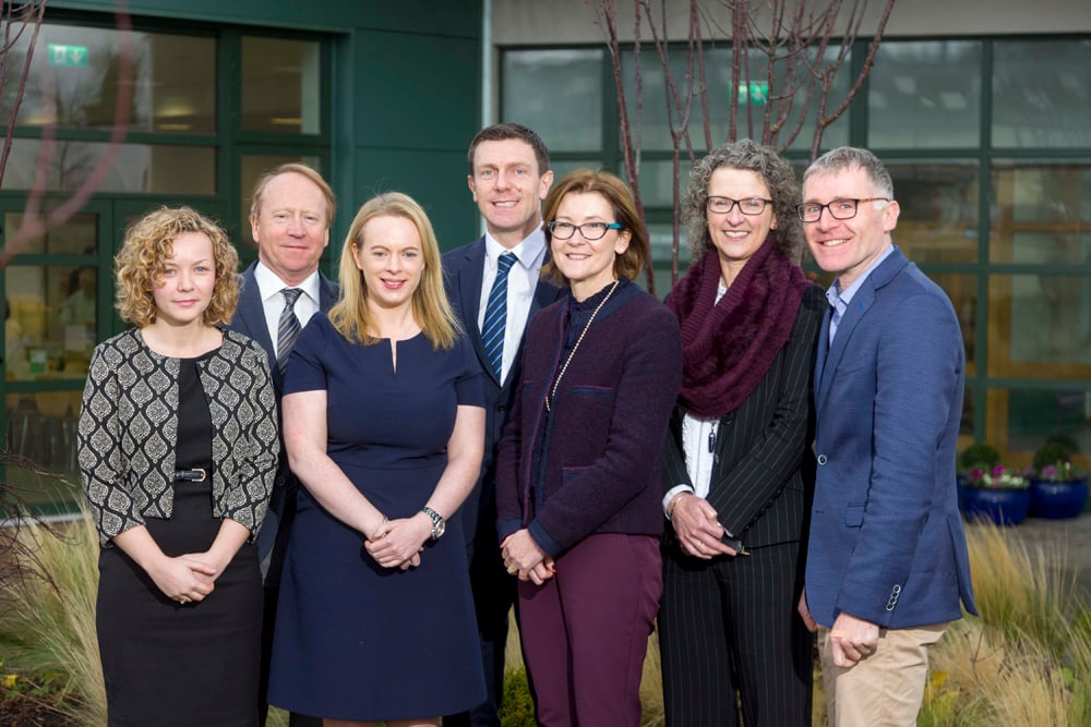 L-R: Sinead O’Mahony, FSAI; Aidan Moloney, Teagasc; Briege McNulty, UCD; Joe Burke, Bord Bia; Helen Roche, UCD; Maeve Henchion, Teagasc; and Frank Monahan, UCD