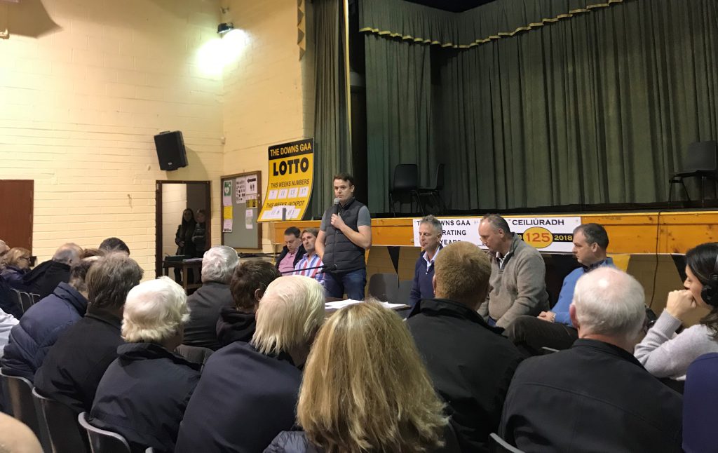 Westmeath spokesperson David Whelehan kicking off proceedings at the meeting