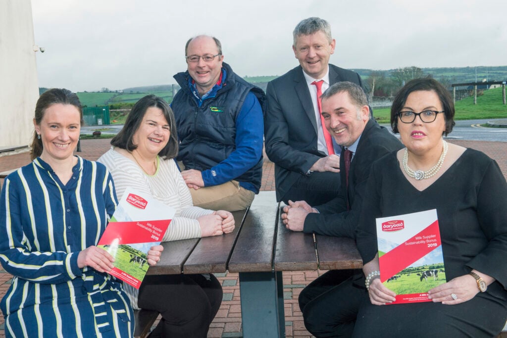 Speakers L-R: Mary Morrissey, Bord Bia; Doreen Corridan, Munster Cattle Breeding Group; Don Crowley, Teagasc; Billy Cronin, Dairygold; John O’Gorman, Dairygold chairman; and Ann O’Neill, Dairygold. Image source: O’Gorman Photography