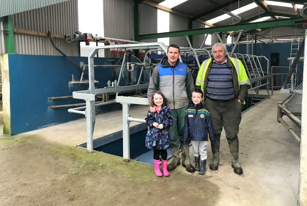 Declan with his father, John and two children, Lillyanne and Dylan