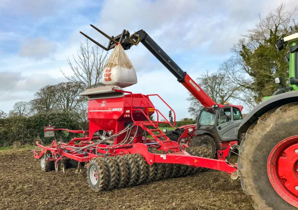 Filling the drill with Fanfare beans