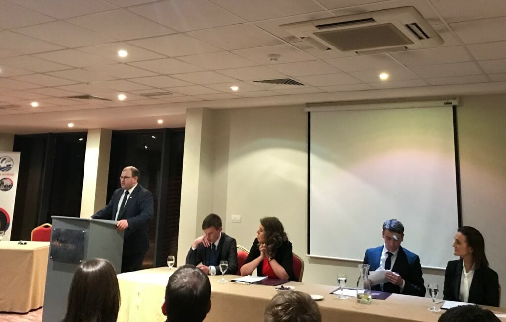 James Healy opened last night’s hustings