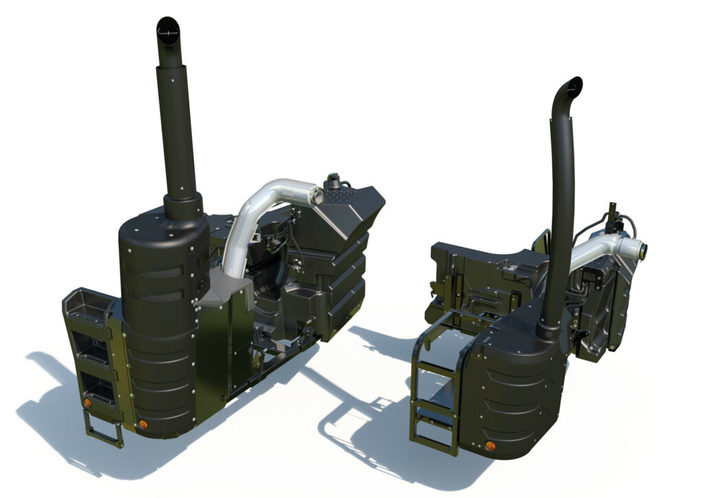 Exhaust systems from MF’s latest 8740 S and 7719 S tractors