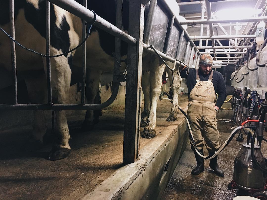 George Beattie on his dairy farm in Co. Wicklow