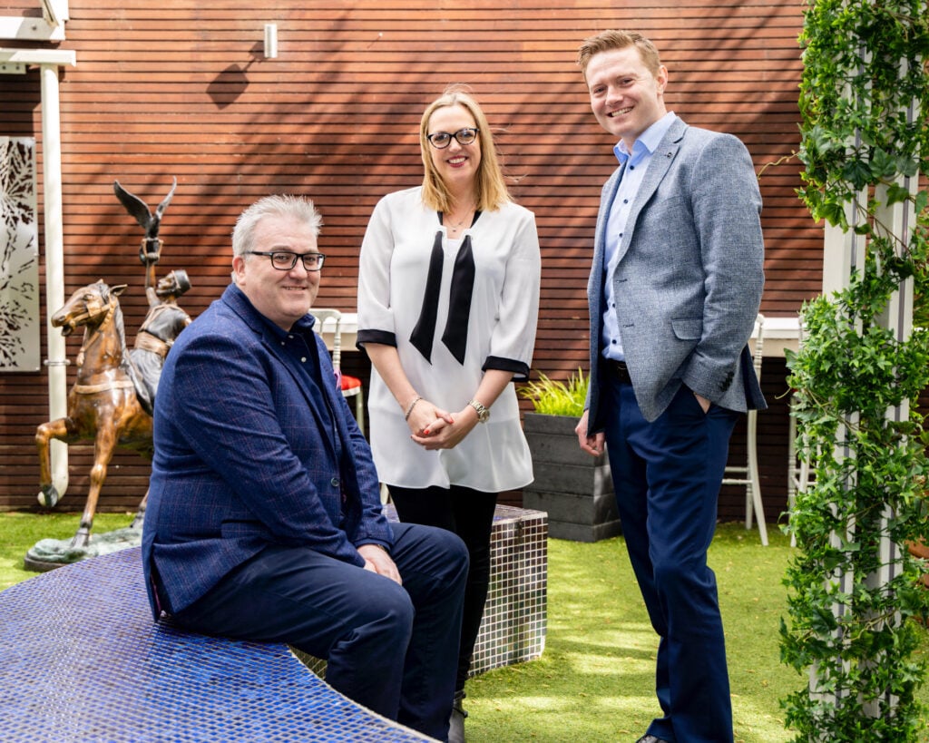 L-R: Christy Doherty, head of farm, AXA Ireland; Rebecca Markey, CEO, IFP Media; and William Minchin, MSD Animal Health. Image source: Don Moloney