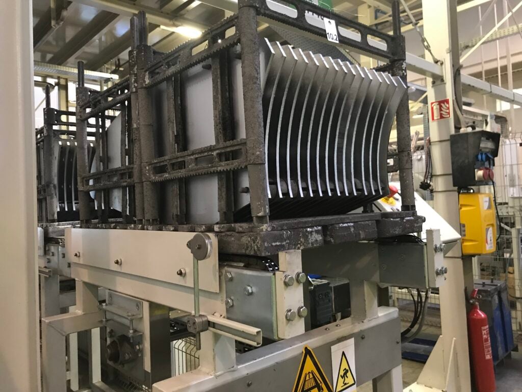 Plough boards before entering the furnace