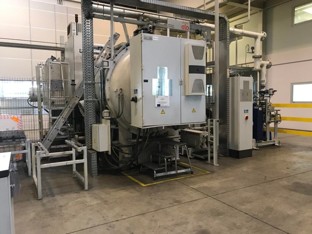 The furnace used in the carburizing process