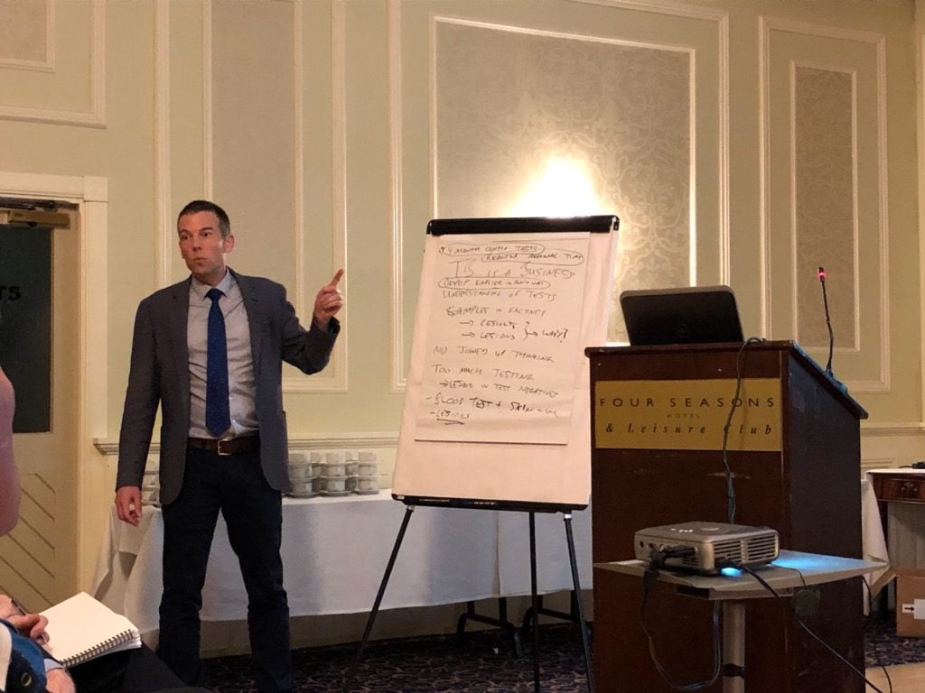 Eoin Ryan speaking at tonight’s meeting