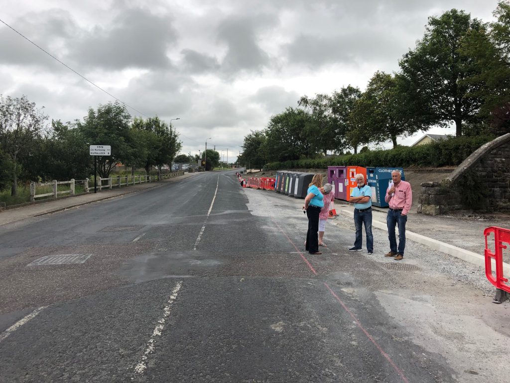 Josephine McDonnell, Ann Price, Noel Brosna and Pat Coleman inspect the works being carried out in the village of Bruree