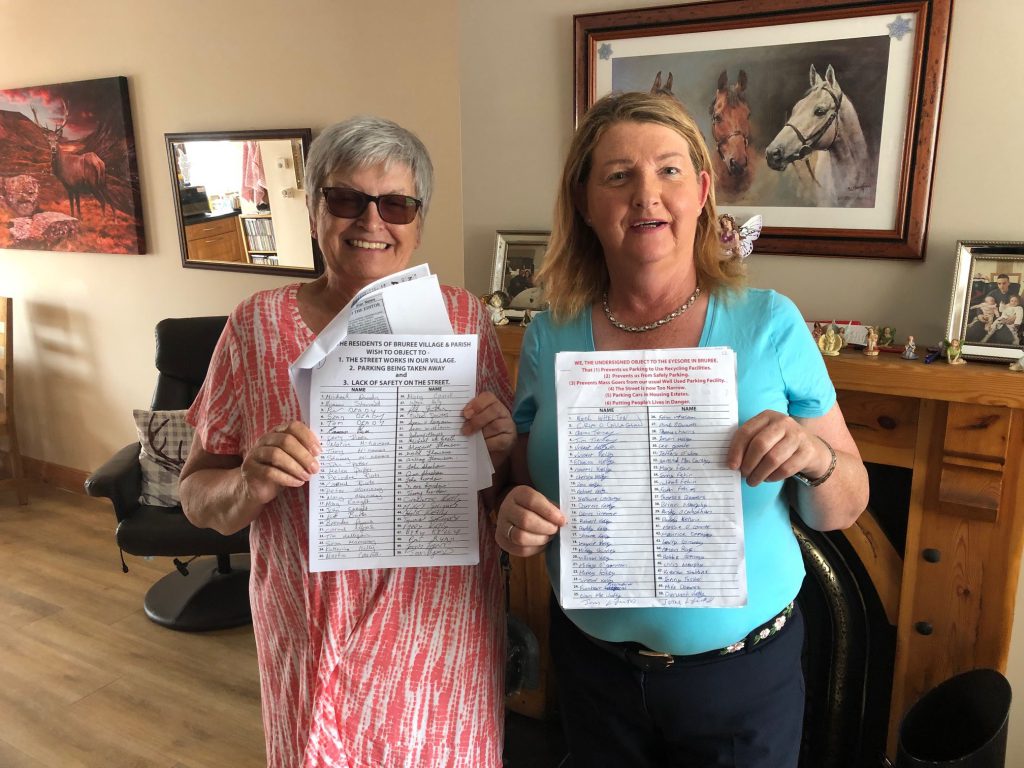 Ann Price and Josephine McDonnell with the petition they have organised in Bruree
