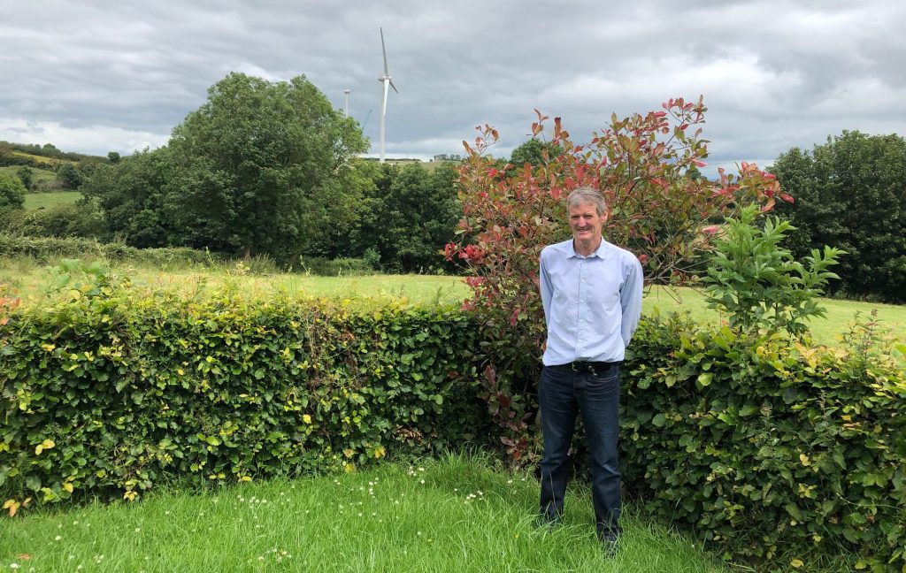 John Gargan in the backgarden of his home