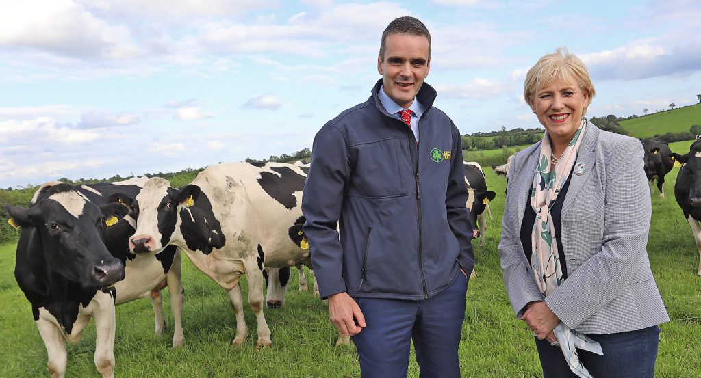 Irish Farmers’ Association (IFA) president, Joe Healy, and Minister for Business, Enterprise and Innovation, Heather Humphreys. Image source: Lorraine Teevan