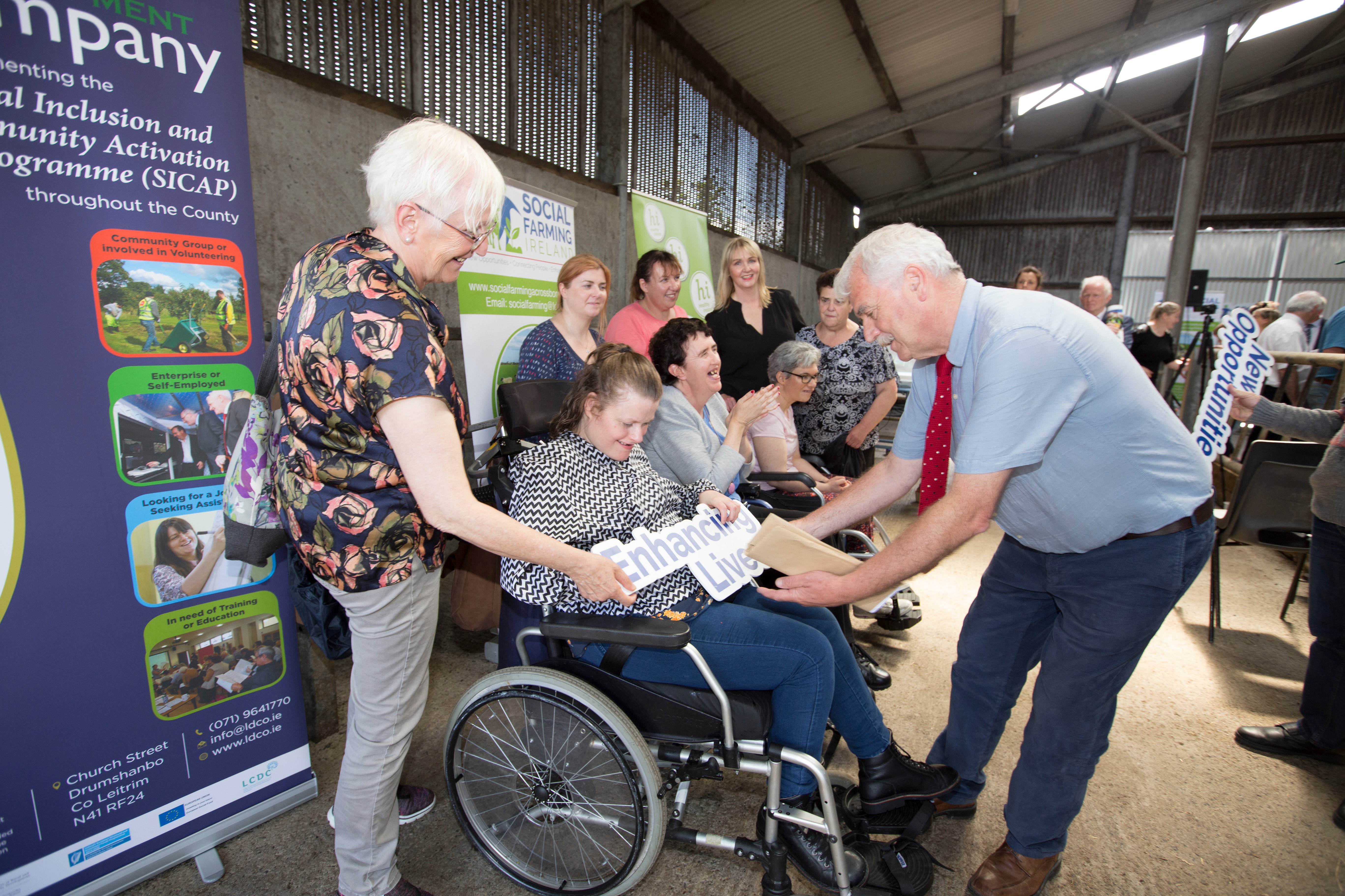 On the farm of Oliver and Anna Dixon, Claremorris, Co. Mayo, was minister of state for disability issues, Finian McGrath. Image source: Brian Farrell