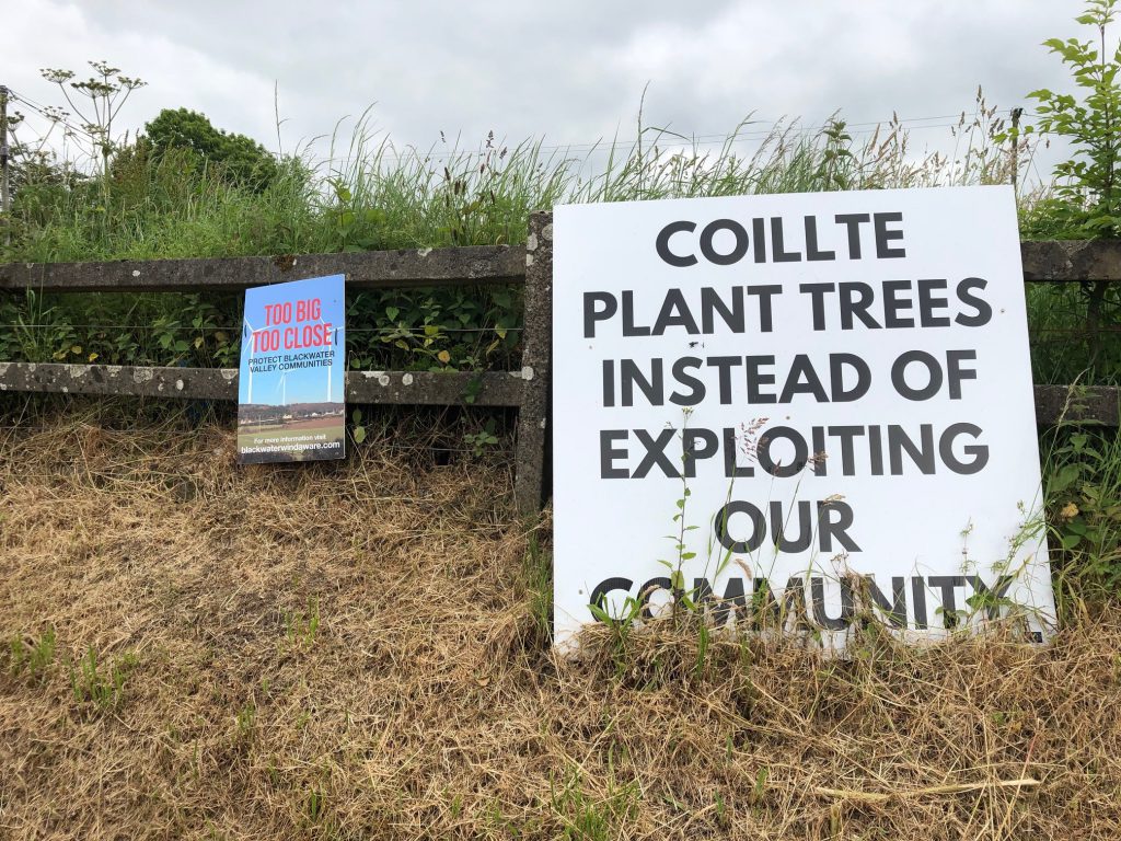 The community in Knockanore in Co. Waterford does not want any more wind farms on its patch