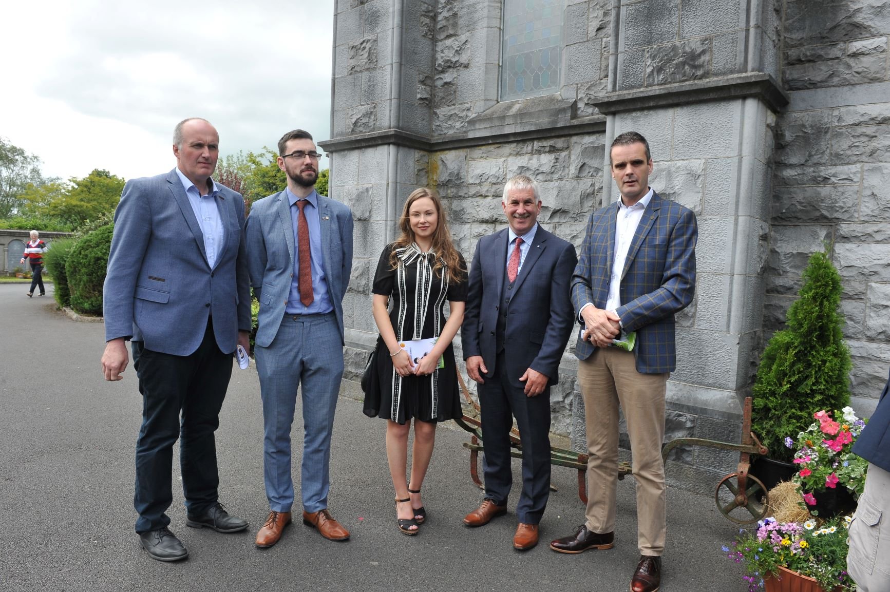 Pat McCormack, ICMSA president; Thomas Duffy, Macra national president; Zita Blair, president of the YFCU; with Victor Chestnutt, UFU deputy president; and Joe Healy, IFA president