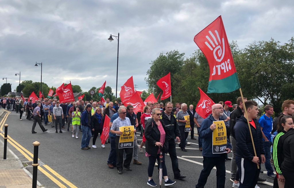 The protest gets underway in Lanesboro