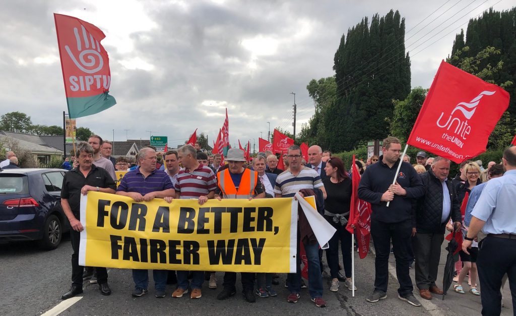 Over 300 people turned out to support Bord na Móna workers in Lanesboro