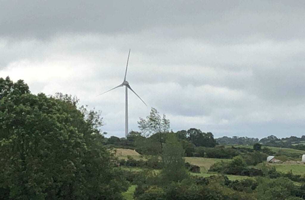The view of the wind farm from Jim Burns’ daughter’s back yard