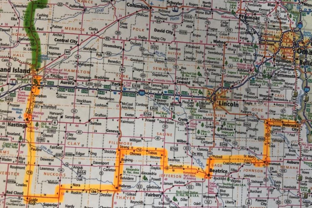 One of the route maps for Tuesday, August 20. Image source: Karen Braun