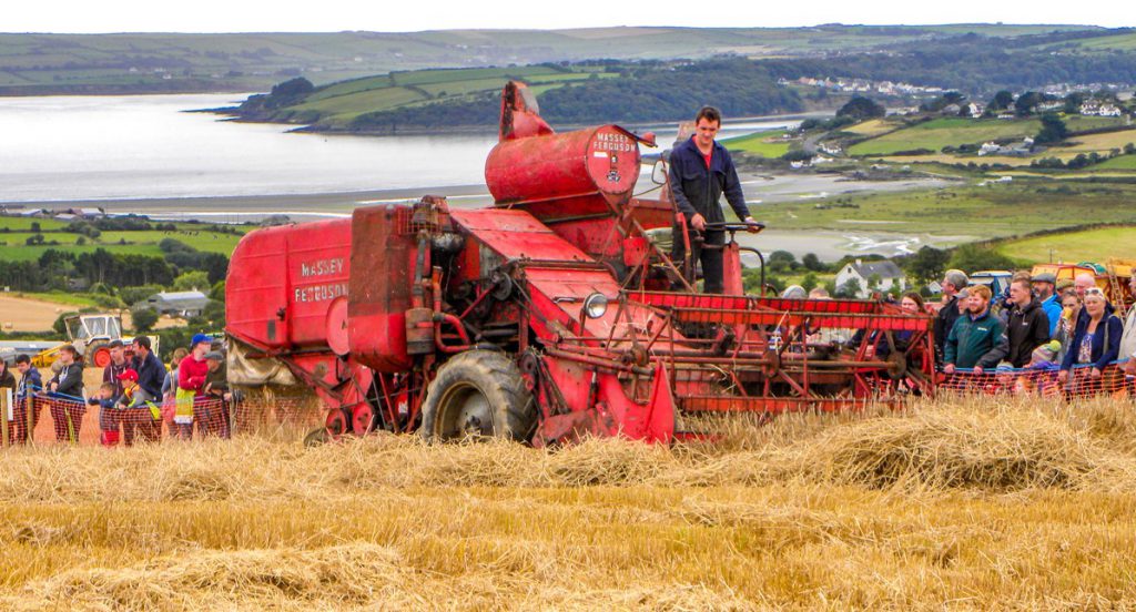 A nostalgia-inducing combine in action at a previous De Courcey Harvest Day